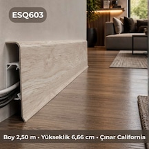 Esquero Kablo Kanallı PVC Süpürgelik 250  cm, Açılabilir Kapaklı, Çınar California, ESQ603