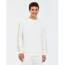 Skechers M Lw Fleece Crew Neck Sweatshirt Erkek Beyaz Sweatshirt S2610103-3855 Beyaz
