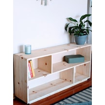 Ahşap Konsol Kitaplık 170 X 90 Cm Açık Ceviz