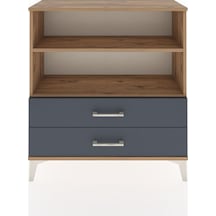 Arges Şifonyer 2 Raflı 2 Çekmeceli 88x30x96 Çam-antrasit Atlas Çam