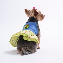Avo Bliss Denim Avokado Desenli Kot Kedi Köpek Elbisesi - Kedi Köpek Kıyafeti