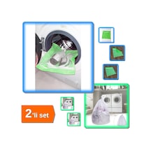 Yeşil Hassas Fermuarlı Ayakkabı Çamaşır Yıkama Filesi + Çamaşır Yıkama Filesi - Büyük Boy - 2li Set Belirtilmemiş