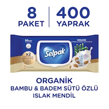 Selpak Organik Bambu Özlü & Badem Sütü Özlü Islak Mendil 8'li