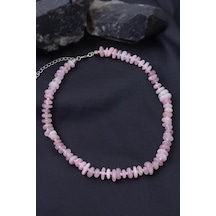 Pembe Kuvars Taşı Kolye Çok Renkli