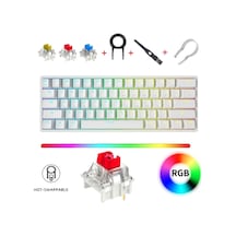 K-620 Ayrılabilir Type-c Kablolu Red Switch Hot Swap Mekanik Klavye