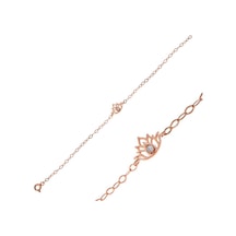 Gümüş Rose Lotus Çiçeği Kadın Bileklik Gümüş Gümüş