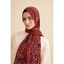 Imannoor Çağlayan Kırmızı Pamuk Floş Şal 72x212 Kırmızı