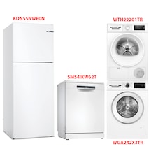 Bosch KDN55NWE0N - SMS4IKW62T - WGA242X3TR - WTH22201TR Beyaz Eşya 4'lü Set