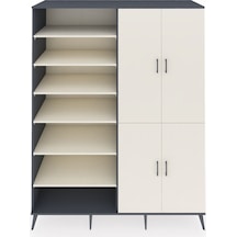 Kronos Gardrop 8 Raflı 4 Kapaklı 2 Askılı 176x59x221 Antrasit-aytaşı Aytaşı
