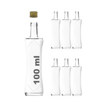 100 Ml Şeffaf Piramit Sosluk 100 Cc Kapaklı Kavisli Cam Şişe 6 Adet Altın/gold Metal Çok Renkli