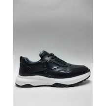 Hidayet Özel Hakiki Deri Siyah Bağcıklı Rahat Hafif Taban Sneaker Erkek Ayakkabı C-85124961