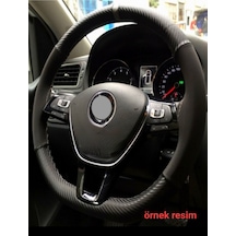 Opel Vectra D Kasa Uyumlu Alkantara-Karbon Dikmeli Direksiyon Kılıfı Gri Yüzüklü