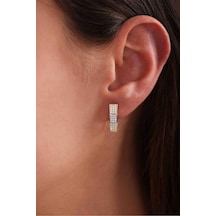 Trend Beyaz Altın Detaylı İkonik Serpenti Yılan Taşlı Küpe