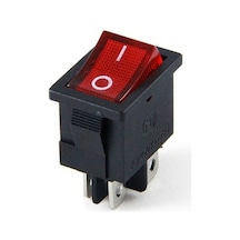 Switch - "119" - Kare On/Off Anahtar - Kırmızı Işıklı - 4 Pin