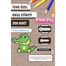 İsim Yazılabilir Sevimli Hayvanlar Temalı Okul Etiketi Kalem & Defter İçin 200 Adet Figür 4 Çoklu