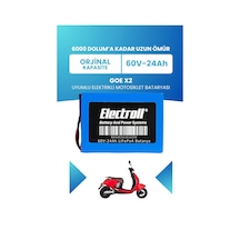 Goe X2 Batarya Standart Kapasite Lifepo4 60v 24ah Elektrikli Motosiklet Bataryası