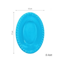 Roll Up Plastik Oval Turkuaz Kase 8'li
