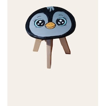 Pingu Ahşap El Yapımı Çocuk Taburesi