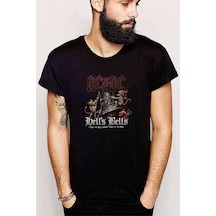 Ac Dc Hells Bells Metal Baskılı Siyah Erkek Tshirt