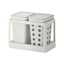 Ikea Hållbar Çöp Ayırma Çözümü 20 Lt 3 Parça Beyaz - Açık Gri 993.088.16