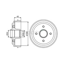 Arka Fren Kampanası Komple Rulmanli Peugeot P106 1993-2004 P206 1998-2012 Citroen Saxo 1996-2004 Ax 1991-1996 180 X80x52mm 4dl 2 Adet