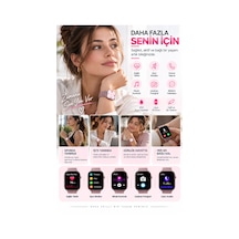Akıllı Saat Sağlık Takibi Spor Modu Arama Ve Müzik Kontrolü - Lisinya Pembe