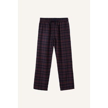 Defacto New Regular Fit Ekose Desenli Cepli Uzun Boy Flanel Pijama Altı H7623ax26aunv135 Lacivert-nv135