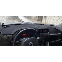 2000-2008 Modellerine Uygun Fiat Doblo Airbagsiz Torpido Koruma Halısı Siyah Kenar Renk Siyah