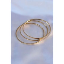Mey İthalat 316l Çelik Gold Renk 3'lü Ajda Model Kadın 60 Mm Bilezik Diğer