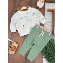 Safari Baskılı Mevsimlik Erkek Bebek 2li Takım Yesil Safari Baskılı Mevsimlik Erkek Bebek 2li Takım Yesil