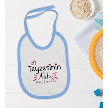 BK Kids Kişiye Özel Mavi Bebek Mama Önlüğü - Model 37 Mavi