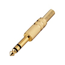 Lehimlenebilir Altın Kaplama Metal 6.35 mm Stereo Erkek Çivi Jack