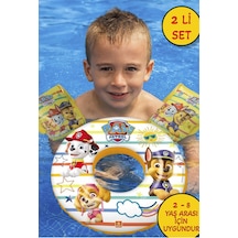 2 Li Set Paw Patrol Figürlü Deniz Havuz Çocuk Yüzücü Can Simidi 50 Cm Ve Kolluk 2 Li Set Çok Renkli