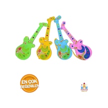 Türkçe Renkli Poşet Gitar - Pilli Ve Işıklı Oyuncak Gitar