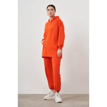 Kanguru Cepli Nar Çiçeği Sweatshirt Narçiçeği