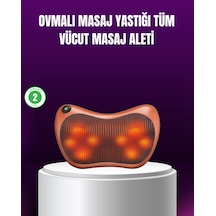 Ergonomik Derin Yoğurmalı Boyun Bel Sırt Masaj Cihazı Priz Çakmak Girişli Kahverengi