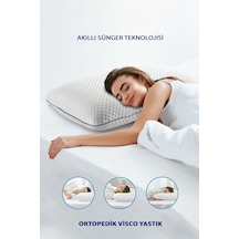 Ortopedik Klasik Visco Yastık, Gri Biyeli, 40x60x13 Lüks Visco