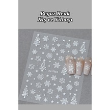 Nail Art Sticker Kendinden Yapışkanlı, Tırnak Süsleme, Tırnak Dövmesi Stikır 2683b Beyaz-2683b