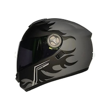 Motoanl Ce Onaylı Full Face Abs Materıal Güneş Vizörlü Kask Fr 913 Sılver Gri