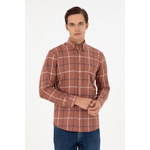 U.s. Polo Assn. Erkek Kiremit Gömlek Desenli 50292287-vr031 Kiremit