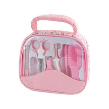 Xindoker Bebek Bakım Seti - Taşınabilir Tırnak Makası, Fırça, Tarak Ve Diş Fırçası İle Güvenli Bakım Çantası Pembe