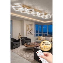 Lucia Model 7"li Gold 3 Renk Modu Yemek Masası Oturma Çocuk Yatak Odası Modern Ledli Avize Altın