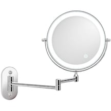 Cbtx Duvara Monte Beş Kat Büyütme Çift Taraflı Led Işıklı Makyaj Aynası Altın 8''