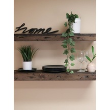 Doğal Ahşap 80x20x4 Cm 2'li Gizli Bağlantılı Raf Ahşap