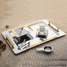 Nehir Sırma Hasır Altın 18/10 Paslanmaz Çelik Çay Kahve Servis Te