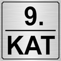 9.Kat 15Cmx15Cm Metal Yönlendirme Levhası Gümüş Renk Metal