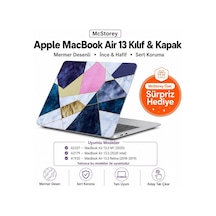 Macbook Air 13.3 İnç Kılıf A1932 A2179 A2337 M1 Uyumlu Hard Case Sert Koruyucu Kapak Geometrik Mermer Desenli İnce Hafif Laptop Kılıfı Belirtilmemiş
