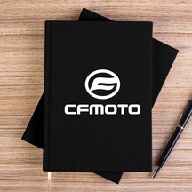 Cfmoto Logo White Siyah Çizgisiz Kanvas Defter