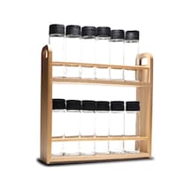 Ahşap Standlı 12'li Baharatlık Takımı