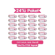 Gül Kokulu Islak Mendil 1728 Yaprak (24x72) Koli - Yumuşak Dokulu %0 Paraben